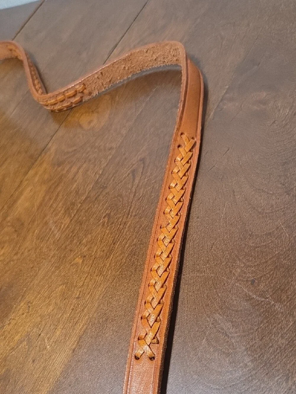 Braided Leather Belt Blank Brown Mens Size 34 Western